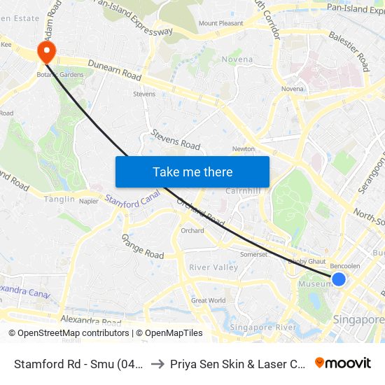 Stamford Rd - Smu (04121) to Priya Sen Skin & Laser Centre map