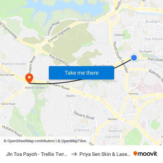 Jln Toa Payoh - Trellis Twrs (52071) to Priya Sen Skin & Laser Centre map