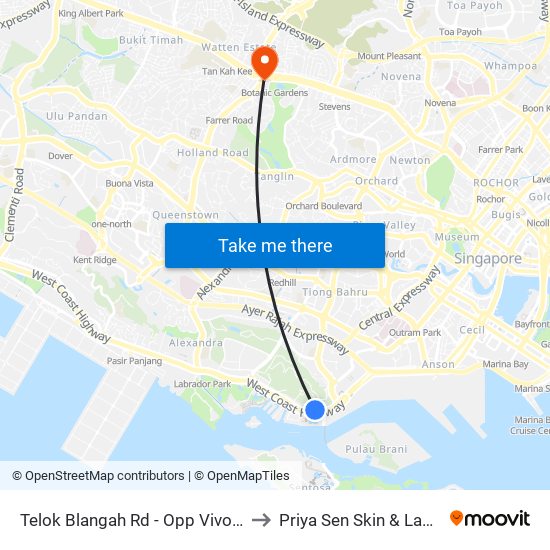 Telok Blangah Rd - Opp Vivocity (14119) to Priya Sen Skin & Laser Centre map