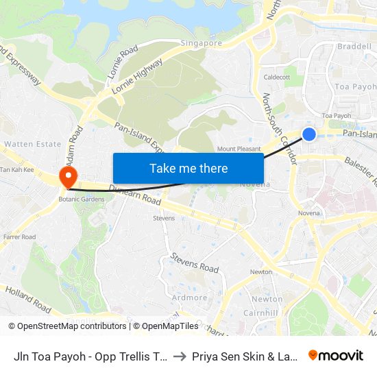 Jln Toa Payoh - Opp Trellis Twrs (52079) to Priya Sen Skin & Laser Centre map