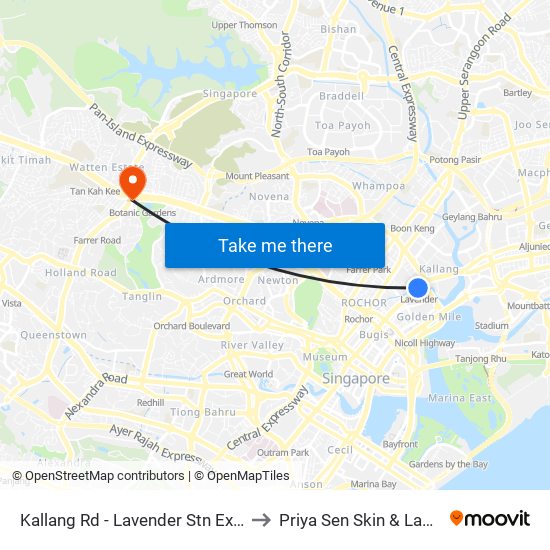 Kallang Rd - Lavender Stn Exit B (01311) to Priya Sen Skin & Laser Centre map