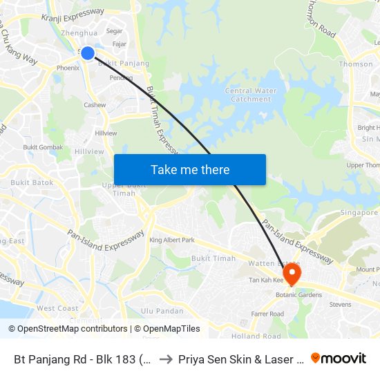 Bt Panjang Rd - Blk 183 (44259) to Priya Sen Skin & Laser Centre map