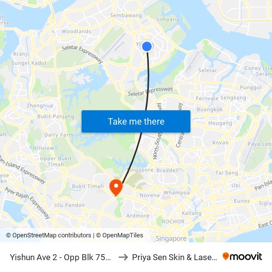 Yishun Ave 2 - Opp Blk 757 (59069) to Priya Sen Skin & Laser Centre map