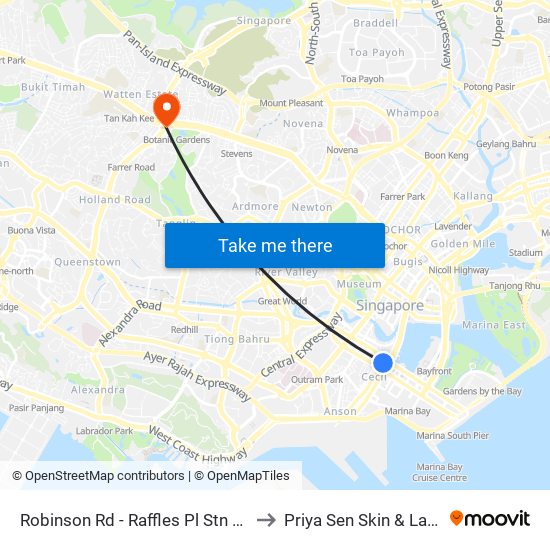 Robinson Rd - Raffles Pl Stn Exit F (03031) to Priya Sen Skin & Laser Centre map