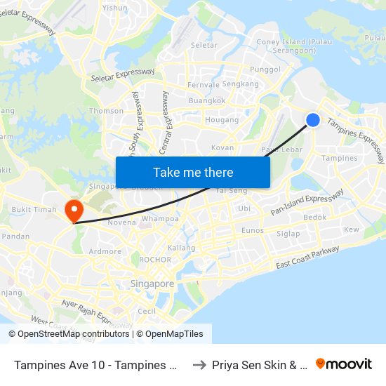 Tampines Ave 10 - Tampines Wafer Fab Pk (75351) to Priya Sen Skin & Laser Centre map