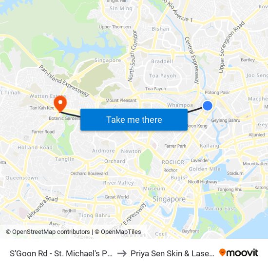 S'Goon Rd - St. Michael's Pl (60161) to Priya Sen Skin & Laser Centre map