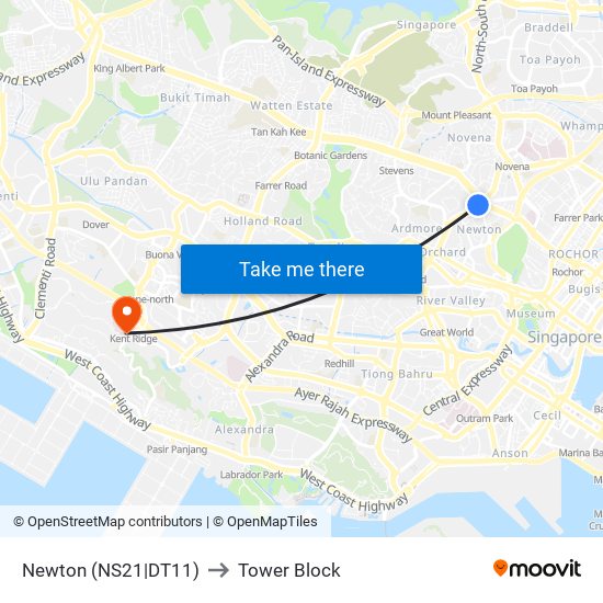 Newton (NS21|DT11) to Tower Block map