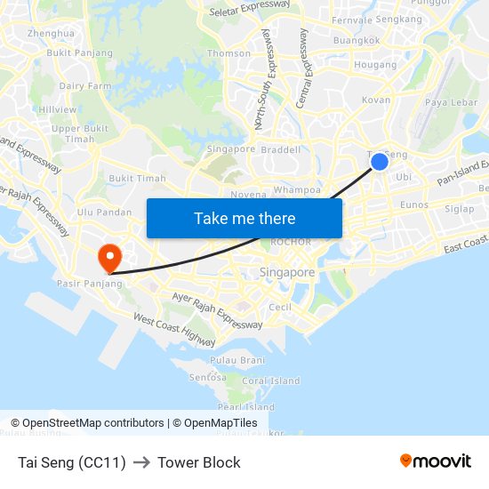 Tai Seng (CC11) to Tower Block map