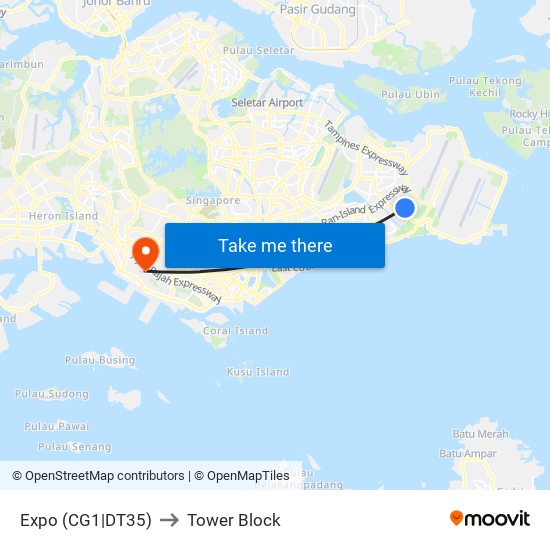 Expo (CG1|DT35) to Tower Block map