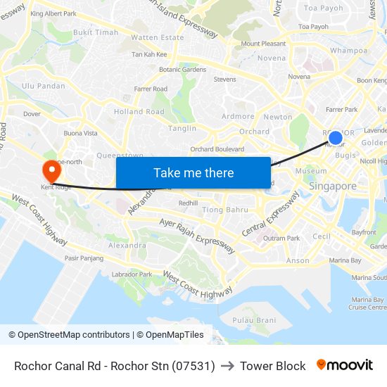 Rochor Canal Rd - Rochor Stn (07531) to Tower Block map