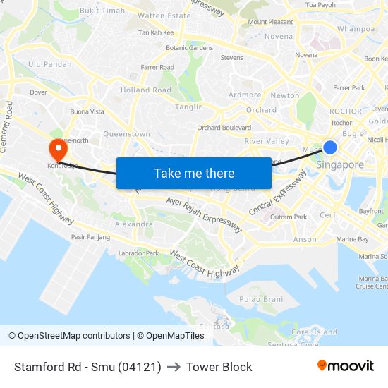 Stamford Rd - Smu (04121) to Tower Block map