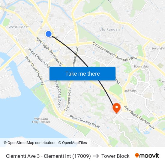 Clementi Ave 3 - Clementi Int (17009) to Tower Block map