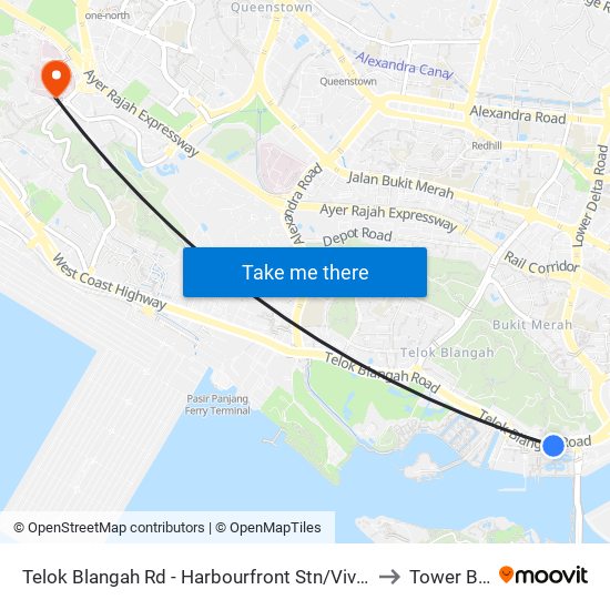 Telok Blangah Rd - Harbourfront Stn/Vivocity (14141) to Tower Block map