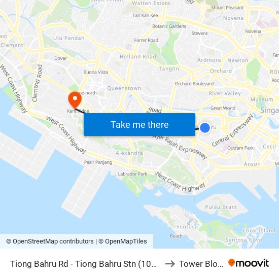 Tiong Bahru Rd - Tiong Bahru Stn (10169) to Tower Block map