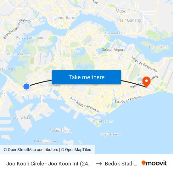 Joo Koon Circle - Joo Koon Int (24009) to Bedok Stadium map