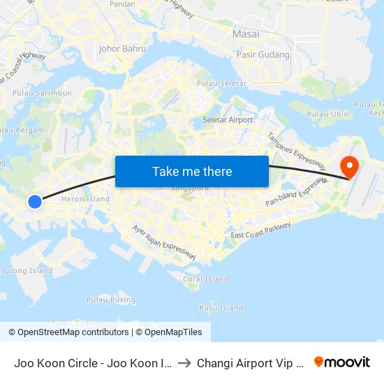 Joo Koon Circle - Joo Koon Int (24009) to Changi Airport Vip Complex map