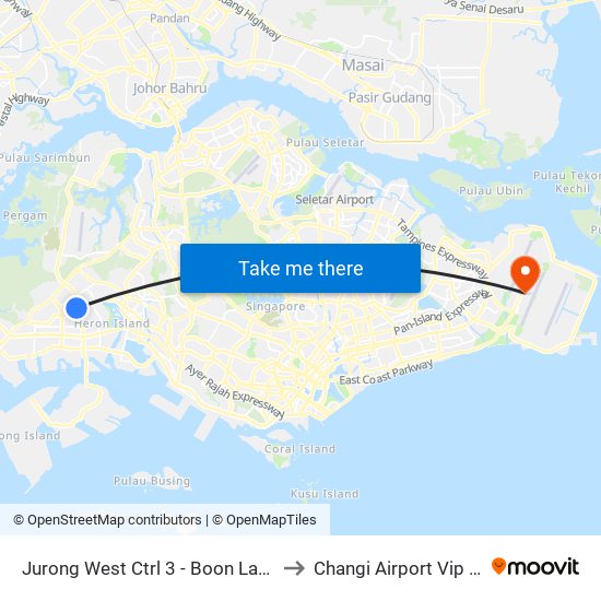 Jurong West Ctrl 3 - Boon Lay Int (22009) to Changi Airport Vip Complex map