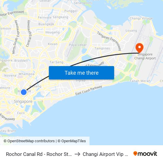 Rochor Canal Rd - Rochor Stn (07531) to Changi Airport Vip Complex map