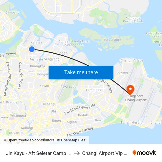 Jln Kayu - Aft Seletar Camp G (68119) to Changi Airport Vip Complex map