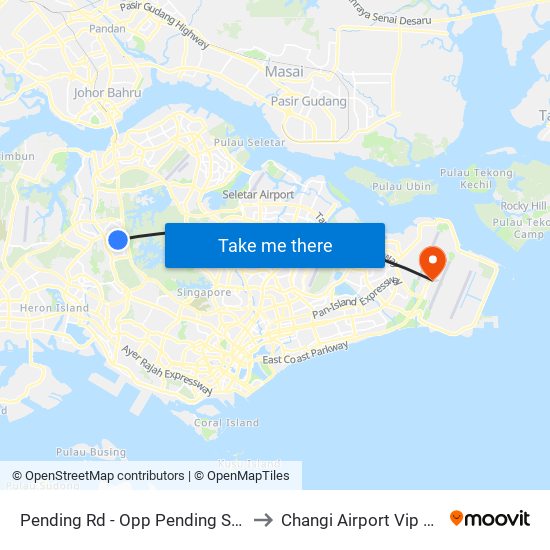 Pending Rd - Opp Pending Stn (44221) to Changi Airport Vip Complex map