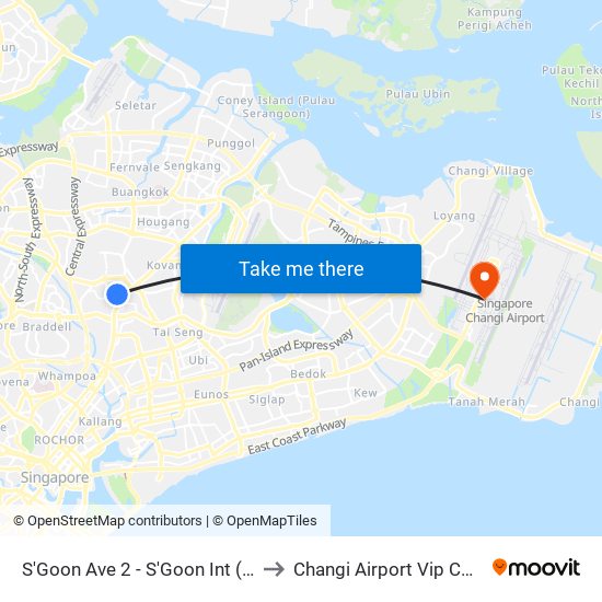 S'Goon Ave 2 - S'Goon Int (66009) to Changi Airport Vip Complex map