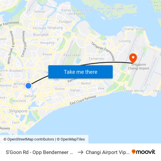S'Goon Rd - Opp Bendemeer Pr Sch (60141) to Changi Airport Vip Complex map