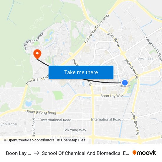 Boon Lay (EW27) to School Of Chemical And Biomedical Engineering (Scbe - Bie) map