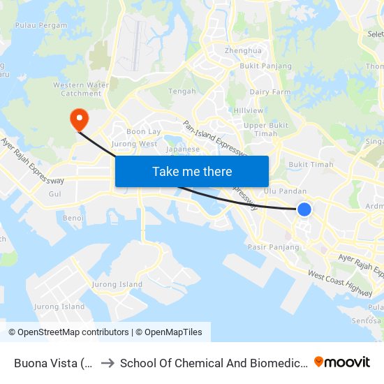Buona Vista (CC22|EW21) to School Of Chemical And Biomedical Engineering (Scbe - Bie) map