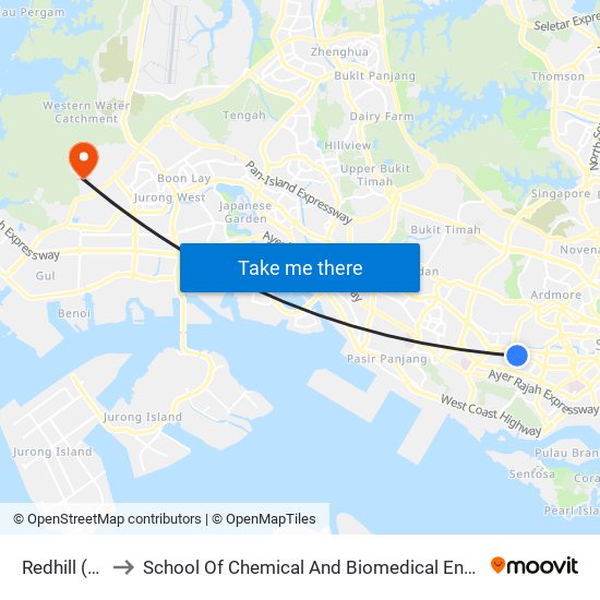 Redhill (EW18) to School Of Chemical And Biomedical Engineering (Scbe - Bie) map
