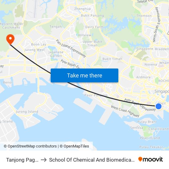 Tanjong Pagar (EW15) to School Of Chemical And Biomedical Engineering (Scbe - Bie) map