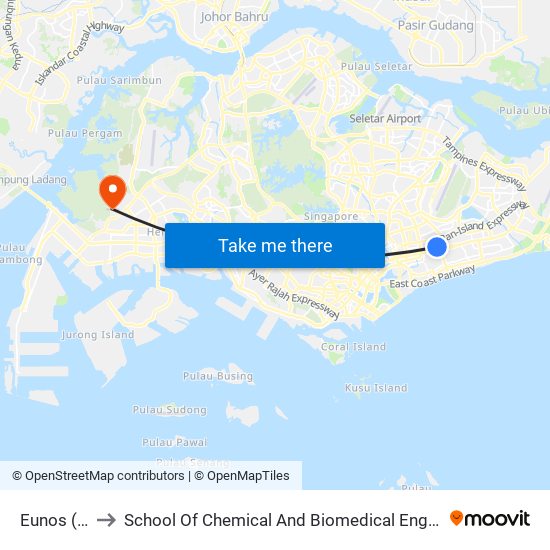 Eunos (EW7) to School Of Chemical And Biomedical Engineering (Scbe - Bie) map