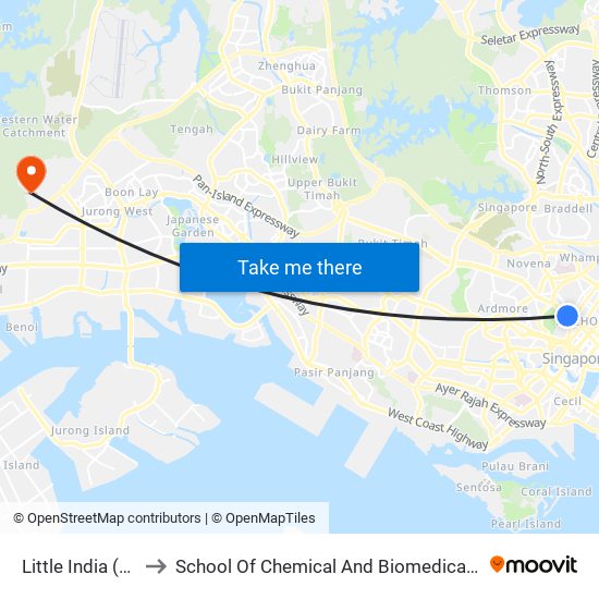 Little India (NE7|DT12) to School Of Chemical And Biomedical Engineering (Scbe - Bie) map