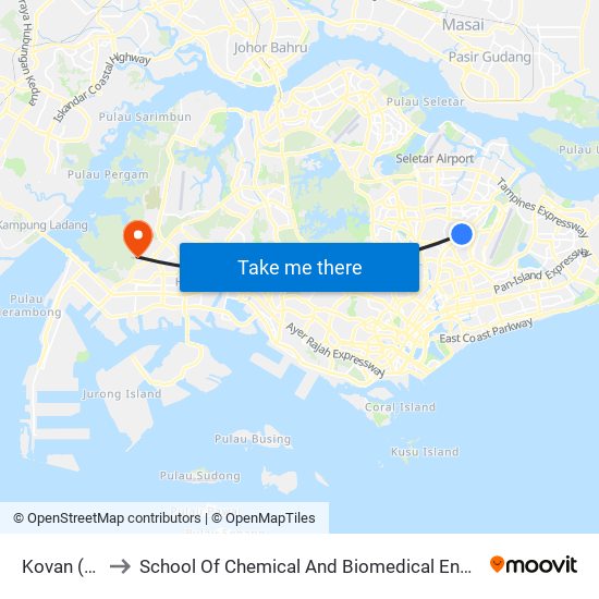 Kovan (NE13) to School Of Chemical And Biomedical Engineering (Scbe - Bie) map