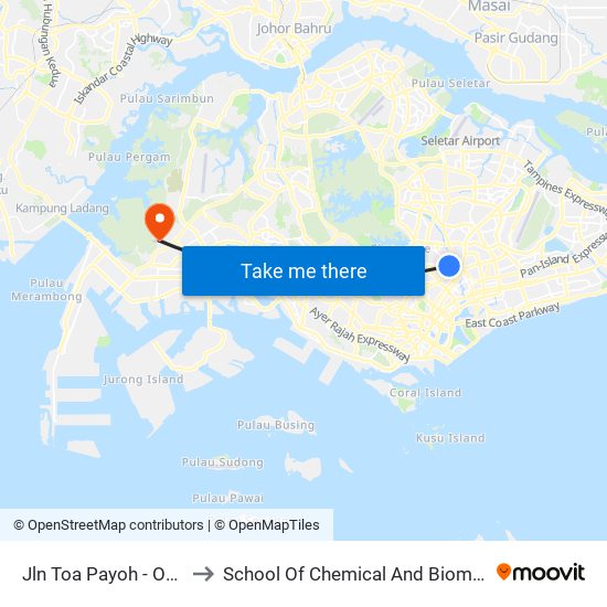 Jln Toa Payoh - Opp Blk 195 (52089) to School Of Chemical And Biomedical Engineering (Scbe - Bie) map