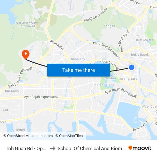 Toh Guan Rd - Opp Blk 288d (28631) to School Of Chemical And Biomedical Engineering (Scbe - Bie) map
