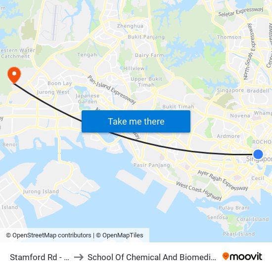 Stamford Rd - Smu (04121) to School Of Chemical And Biomedical Engineering (Scbe - Bie) map