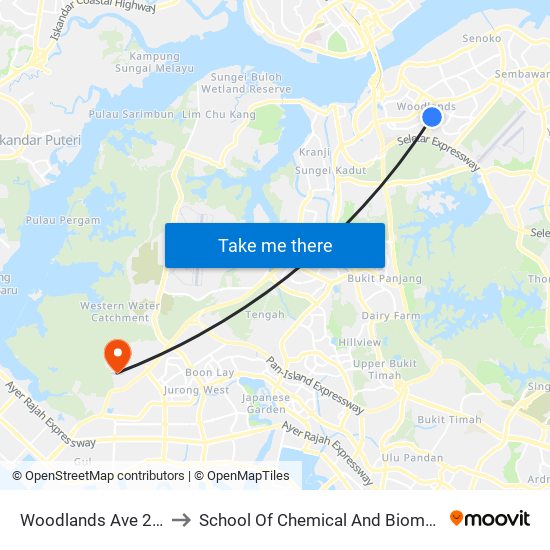 Woodlands Ave 2 - Blk 511 (46331) to School Of Chemical And Biomedical Engineering (Scbe - Bie) map