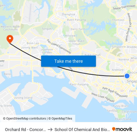 Orchard Rd - Concorde Hotel S'Pore (08138) to School Of Chemical And Biomedical Engineering (Scbe - Bie) map