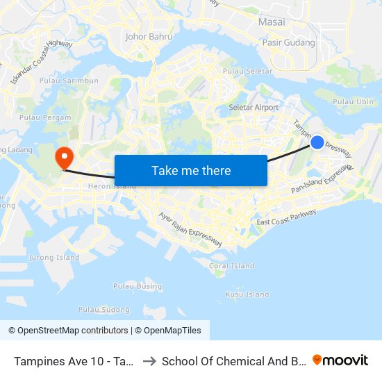 Tampines Ave 10 - Tampines Wafer Fab Pk (75351) to School Of Chemical And Biomedical Engineering (Scbe - Bie) map