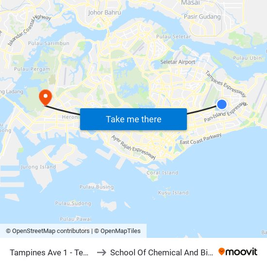 Tampines Ave 1 - Temasek Poly West G (75249) to School Of Chemical And Biomedical Engineering (Scbe - Bie) map