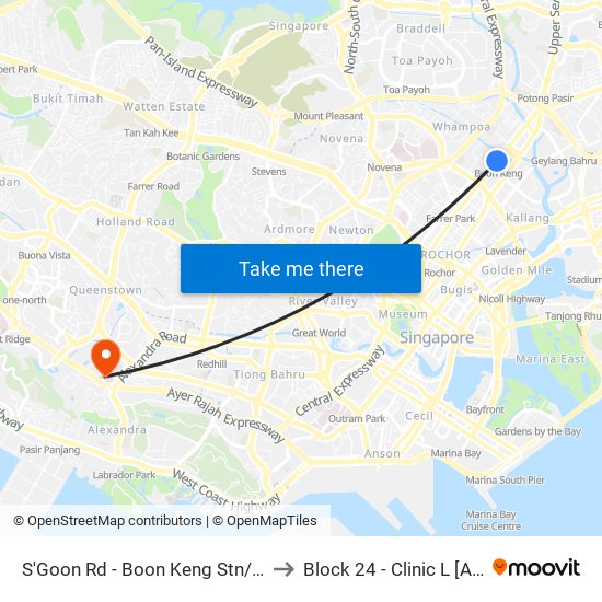 S'Goon Rd - Boon Keng Stn/Blk 102 (60121) to Block 24 - Clinic L [Active Centre] map