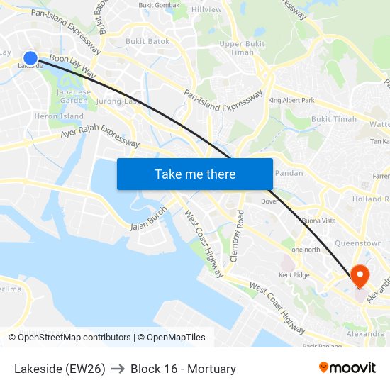 Lakeside (EW26) to Block 16 - Mortuary map