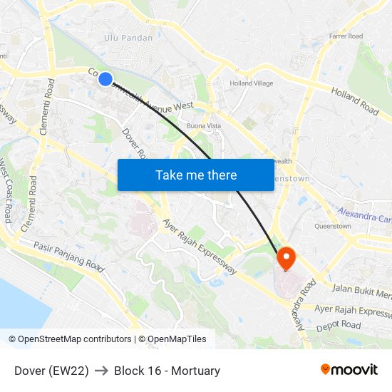Dover (EW22) to Block 16 - Mortuary map