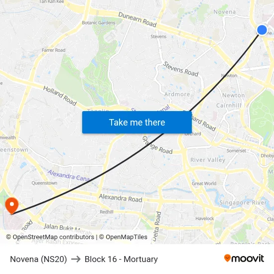 Novena (NS20) to Block 16 - Mortuary map