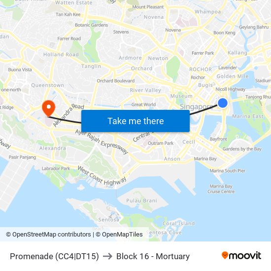 Promenade (CC4|DT15) to Block 16 - Mortuary map