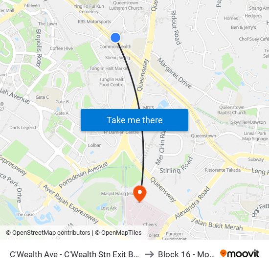 C'Wealth Ave - C'Wealth Stn Exit B/C (11169) to Block 16 - Mortuary map