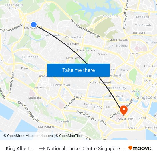 King Albert Park (DT6) to National Cancer Centre Singapore Proton Therapy Centre map
