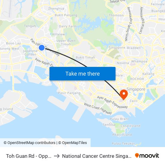 Toh Guan Rd - Opp Blk 288d (28631) to National Cancer Centre Singapore Proton Therapy Centre map