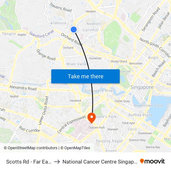Scotts Rd - Far East Plaza (09219) to National Cancer Centre Singapore Proton Therapy Centre map