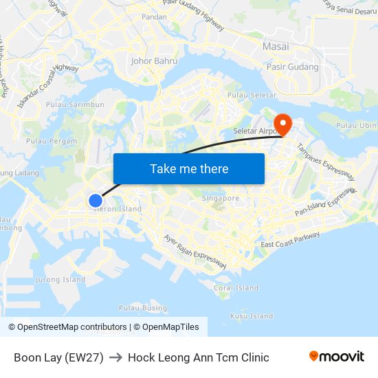 Boon Lay (EW27) to Hock Leong Ann Tcm Clinic map